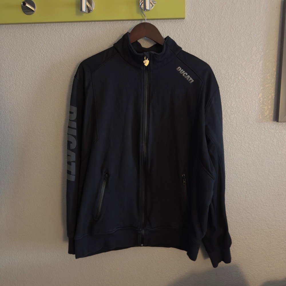 Ducati Motorcycle Jacket XXL Black Full Zip Logo Moto Racing Track Jacket